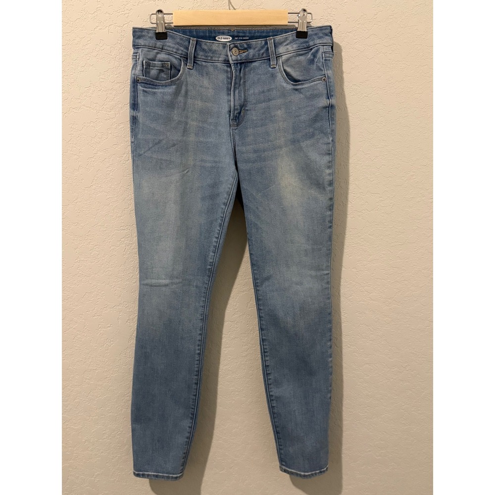 Old Navy Pop Icon Skinny Jeans Light Wash Blue Denim Women Size 10 Stretch